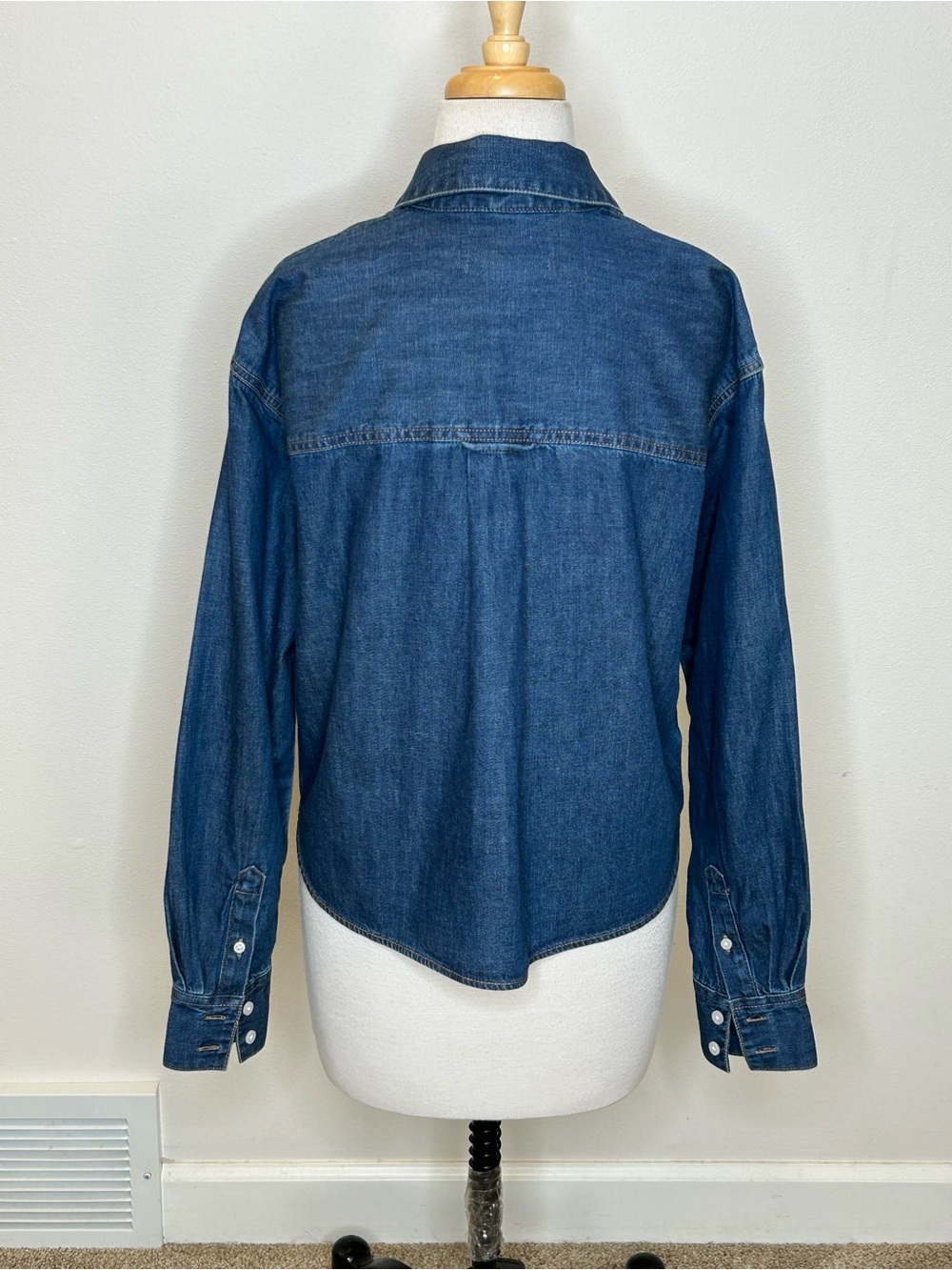 Veronica Beard Khai Popover Denim Shirt Top Women's Size 4 Luxury - Picture 7 of 13